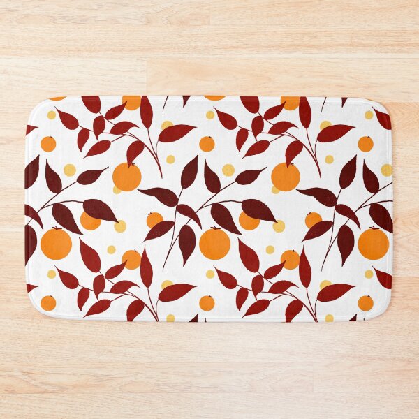Item preview, Orange Persimmons and brown leaves pattern designed and sold by Home Cyn Home.