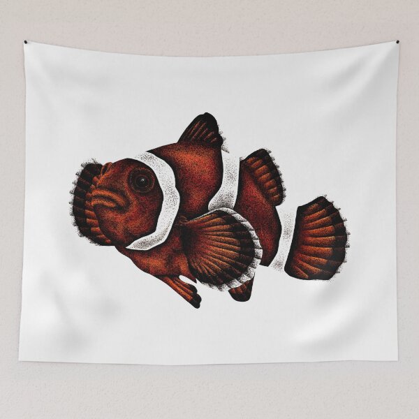 Item preview, Orange clownfish illustration designed and sold by LorenDowding.