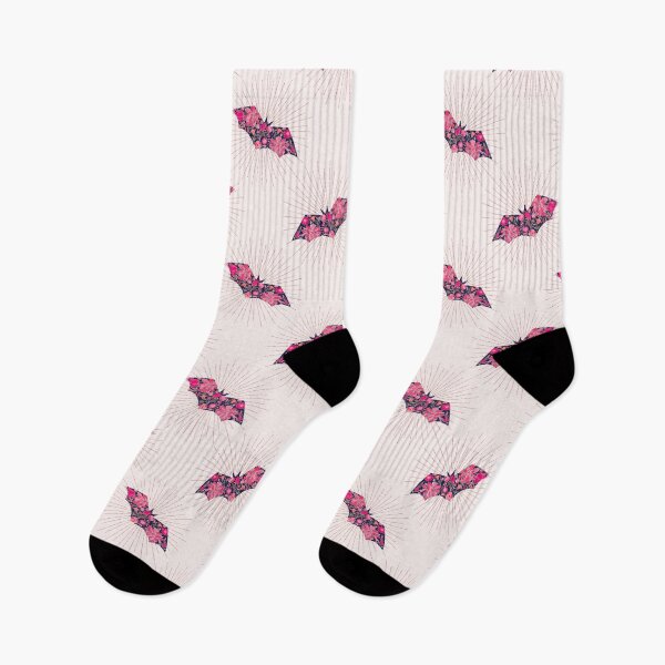 Item preview, Pink vintage floral bat silhouette designed and sold by Home Cyn Home.
