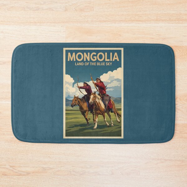 Item preview, Mongolia Horsemen Illustration Travel Art Vintage designed and sold by KrisSidDesigns.