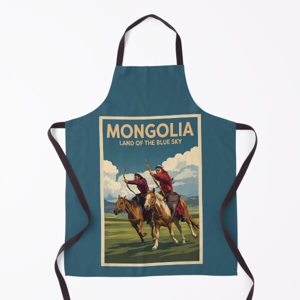 Item preview, Mongolia Horsemen Illustration Travel Art Vintage designed and sold by KrisSidDesigns.