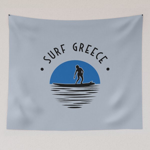 Item preview, Surf Greece: Ride the Aegean Waves – Coastal Adventure Graphic designed and sold by Bold & Brewed.