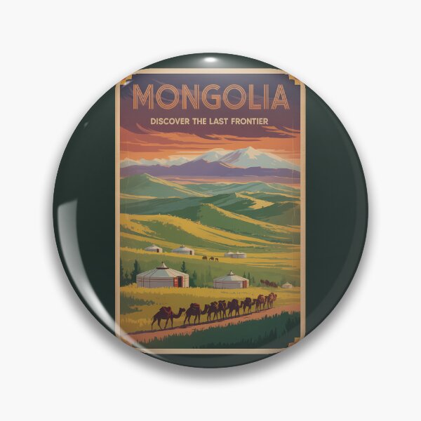 Item preview, Mongolia Camels Yurt Illustration Travel Art Vintage designed and sold by KrisSidDesigns.