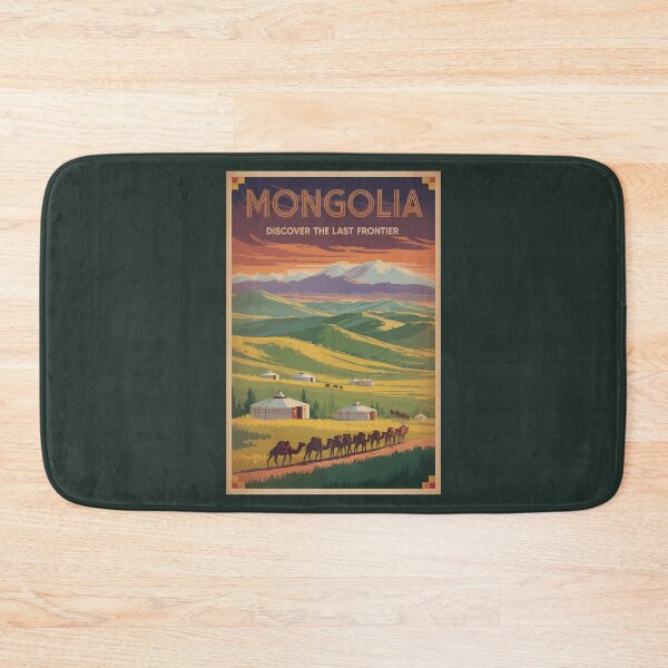 Item preview, Mongolia Camels Yurt Illustration Travel Art Vintage designed and sold by KrisSidDesigns.