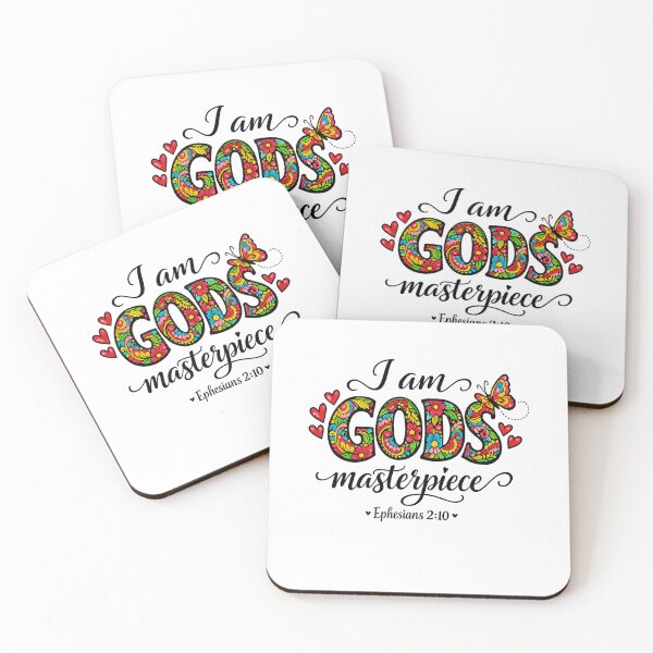 Item preview, I Am God’s Masterpiece – Ephesians 2:10 Inspirational Christian Typography designed and sold by TEEVOLT8.