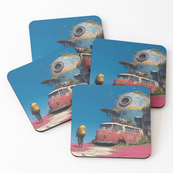 Item preview, Wasteland Nomad's Rest | Cyberpunk Van and Spherical Outpost Art designed and sold by MetroEnvision.