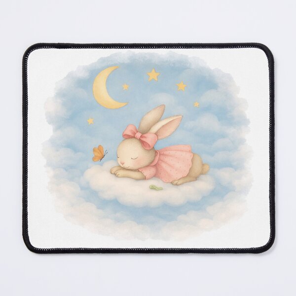 Item preview, Moonlit Cloud Bunny | Whimsical Kids T-Shirt Illustration designed and sold by FunscapeHQ.