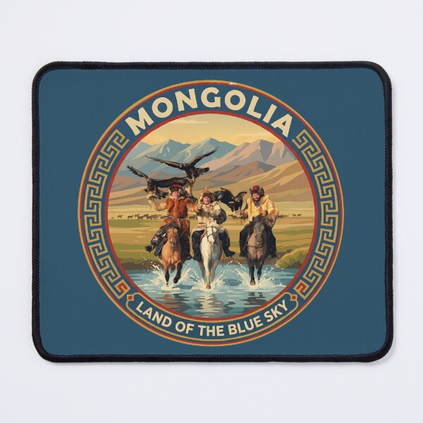 Item preview, Mongolia Illustration Travel Art Badge designed and sold by KrisSidDesigns.