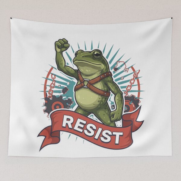 Item preview, Resist Frog Illustration Bold Political Art designed and sold by EchoPrint Co..