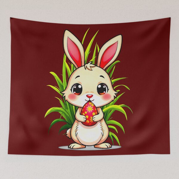 Artikelvorschau, Cute Easter Bunny Holding Egg entworfen und verkauft von Topoartispp.