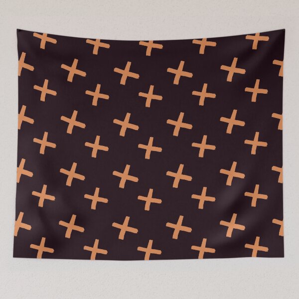 Item preview, Orange and black criss cross pattern designed and sold by Home Cyn Home.