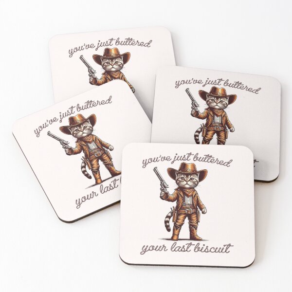 Item preview, You've Just Buttered Your Last Biscuit Meowdy Cat Cowboy  designed and sold by FrankIsabel.
