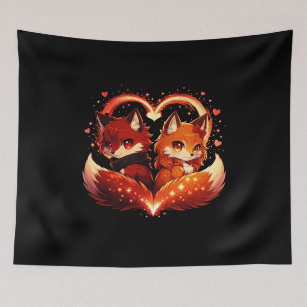 Item preview, Fox Love Magic – Anime Valentine Couple designed and sold by CutePearlStudio.