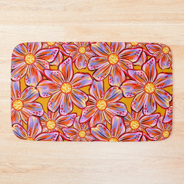 Item preview, Maximalist Bold Painterly Florals - Multicolored Orange Yellow Pink designed and sold by thecolorbirdie.