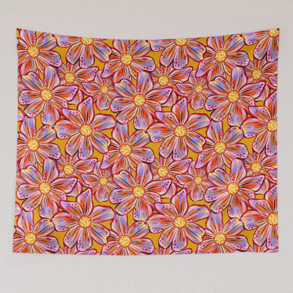 Item preview, Maximalist Bold Painterly Florals - Multicolored Orange Yellow Pink designed and sold by thecolorbirdie.