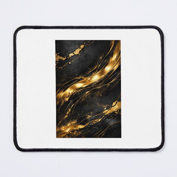 Item preview, Golden Flow on Black Marble designed and sold by PREMIUM ART.
