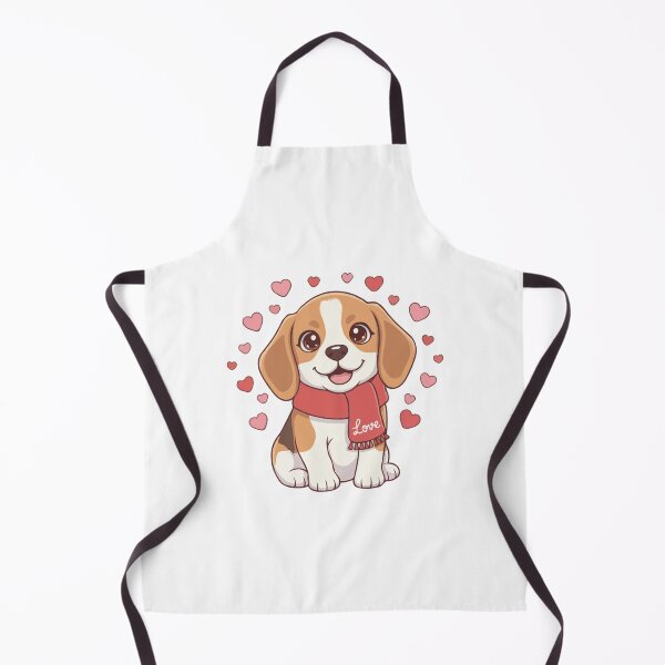 Item preview, Cute Valentine Puppy with Love Scarf – Beagle Illustration designed and sold by The Real Life Symphony.