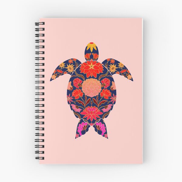 Item preview, Fiery floral sea turtle designed and sold by Home Cyn Home.