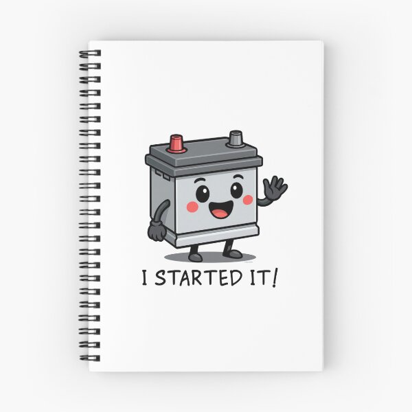 Item preview, I Started It! – Cartoon Car Battery Design designed and sold by Automotive Art by Greg.