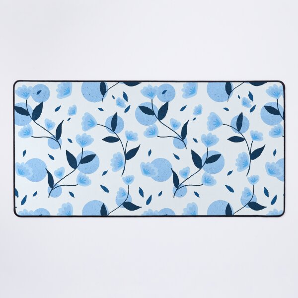 Item preview, Blue retro flowers designed and sold by Home Cyn Home.