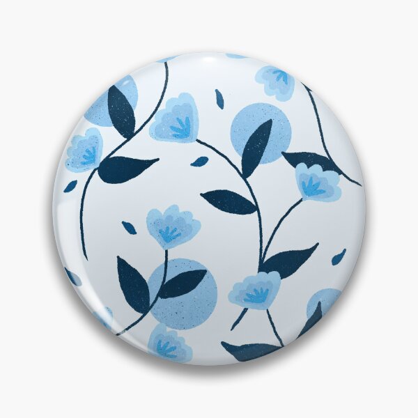 Item preview, Blue retro flowers designed and sold by Home Cyn Home.