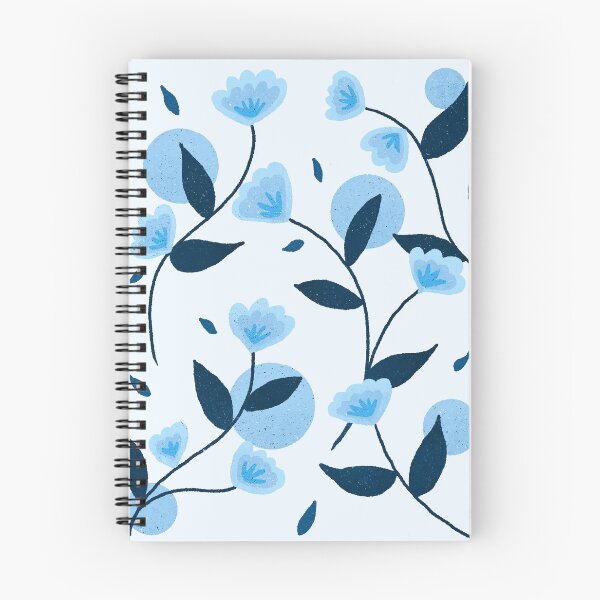 Item preview, Blue retro flowers designed and sold by Home Cyn Home.