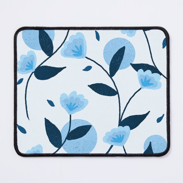 Item preview, Blue retro flowers designed and sold by Home Cyn Home.