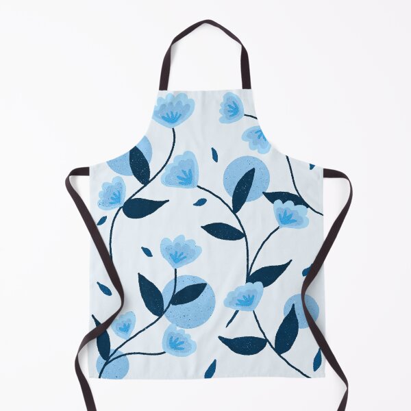 Item preview, Blue retro flowers designed and sold by Home Cyn Home.