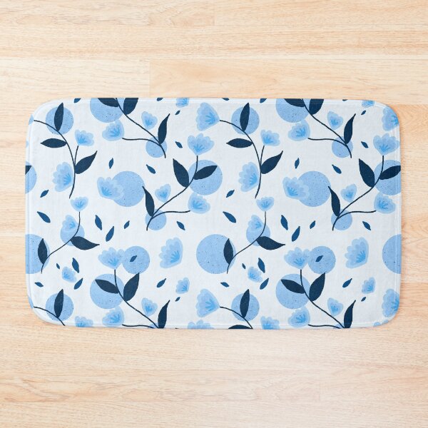 Item preview, Blue retro flowers designed and sold by Home Cyn Home.