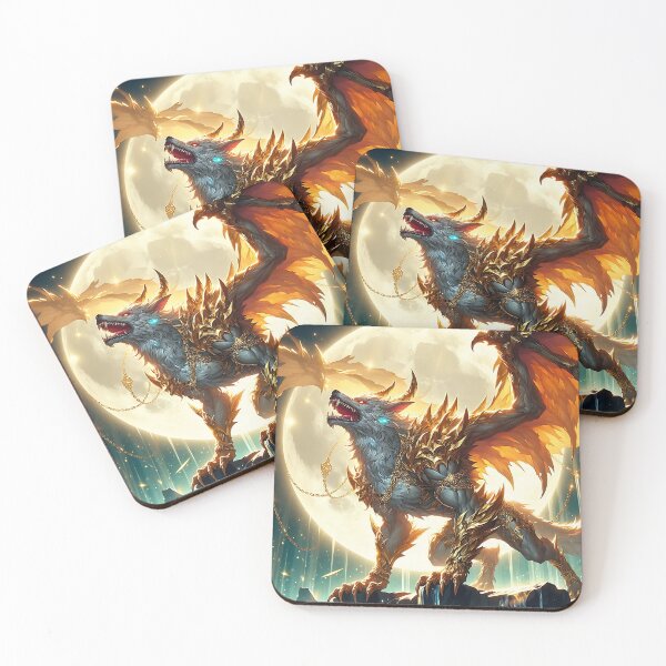 Item preview, Golden Dragon Wolf designed and sold by GalleryBrisArt.