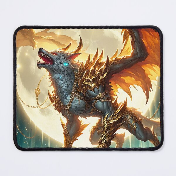 Item preview, Golden Dragon Wolf designed and sold by GalleryBrisArt.