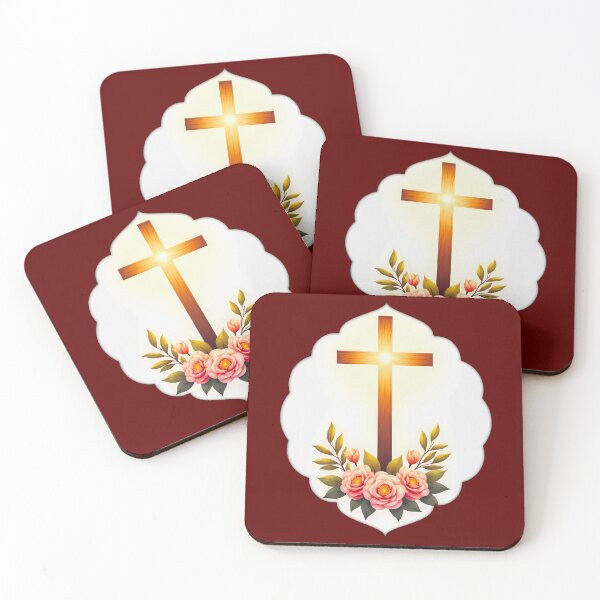 Item preview, Christian Easter Cross with Flowers – Faith Art designed and sold by Topoartispp.
