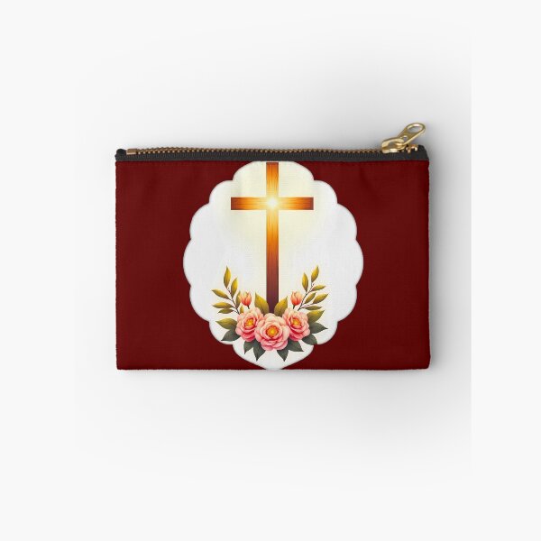 Item preview, Christian Easter Cross with Flowers – Faith Art designed and sold by Topoartispp.