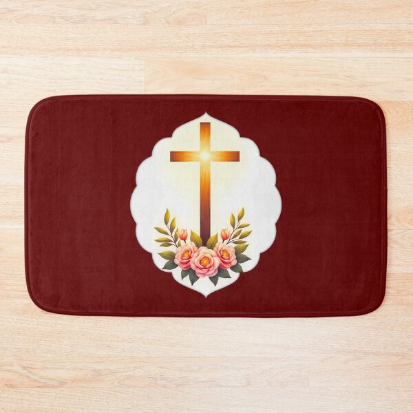Item preview, Christian Easter Cross with Flowers – Faith Art designed and sold by Topoartispp.