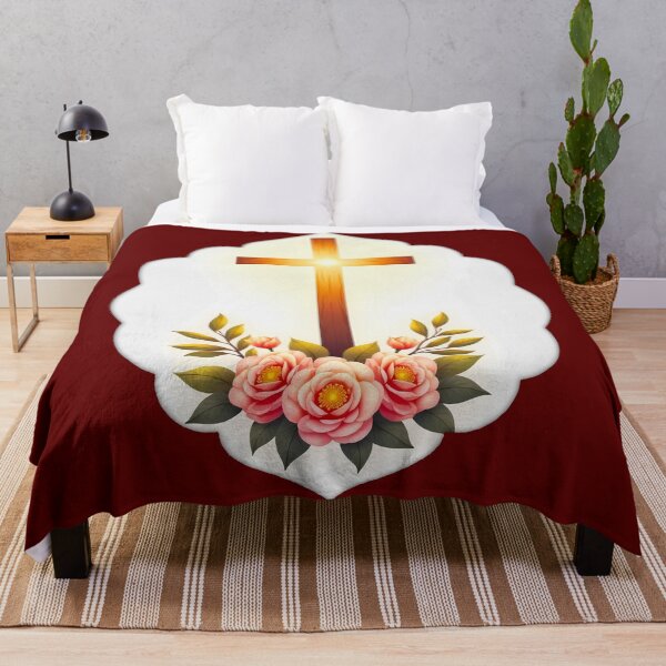 Item preview, Christian Easter Cross with Flowers – Faith Art designed and sold by Topoartispp.
