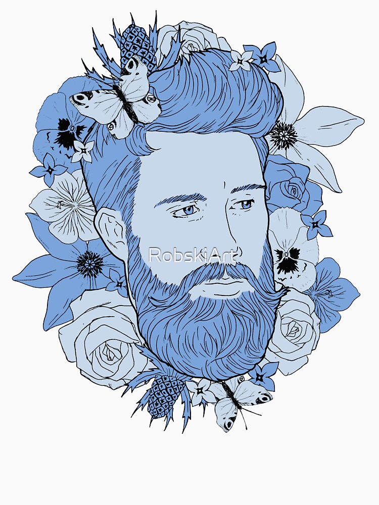 Feeling blue... floral bear by RobskiArt