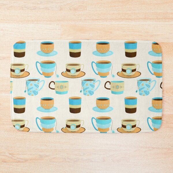 Item preview, Blue and tan retro teacups designed and sold by Home Cyn Home.