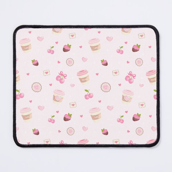 Item preview, Coffee Is My Valentine Cute Pink Seamless Pattern pink designed and sold by Sunnyneststudio.