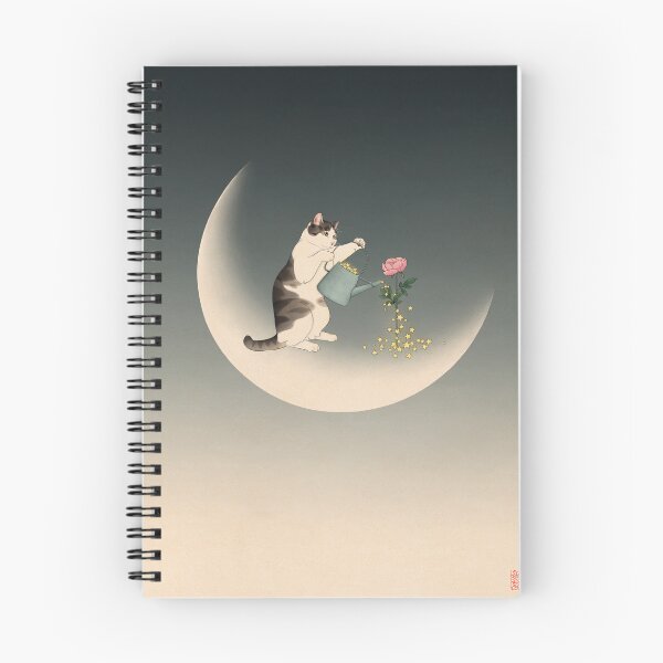 Item preview, Cat Watering Flower on Moon designed and sold by Broccoli  Cat Art.