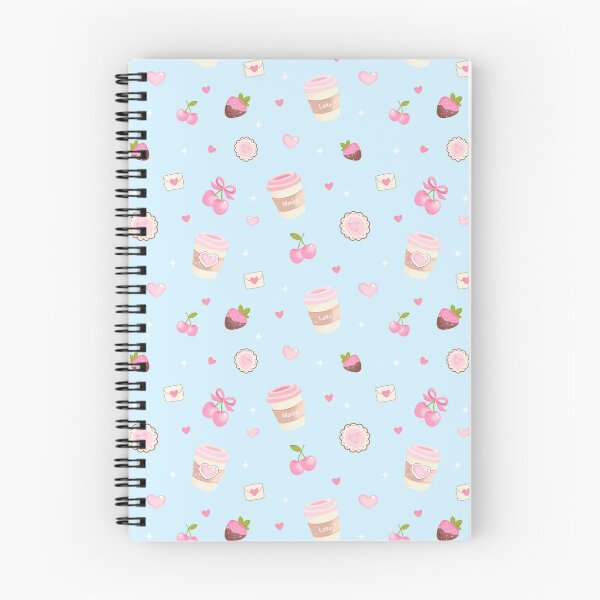 Item preview, Coffee Is My Valentine Cute Pink Seamless Pattern blue designed and sold by Sunnyneststudio.