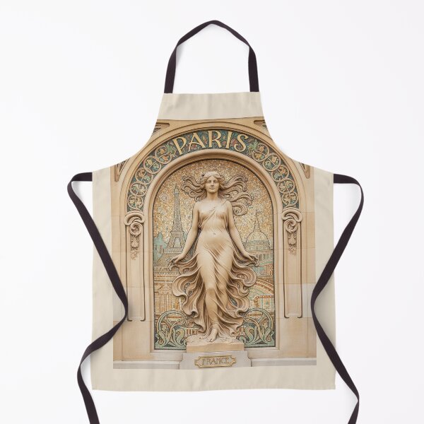 Item preview, Paris Art Nouveau Muse - Vintage French Mosaic Travel Poster designed and sold by FrancophileFun.