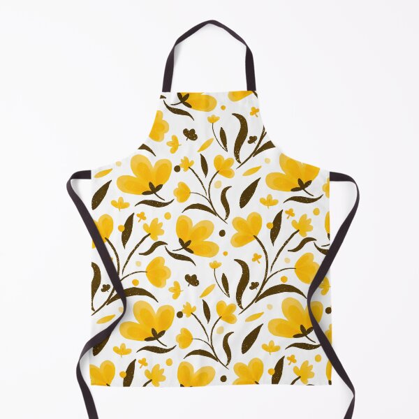 Item preview, Yellow and brown floral pattern designed and sold by Home Cyn Home.
