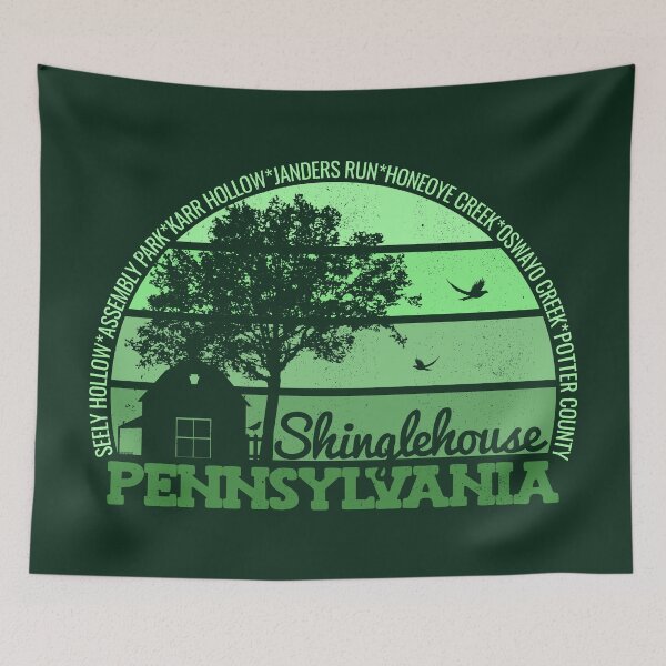 Item preview, Shinglehouse Pennsylvania Sunset Retro Vintage Local Pride Logo designed and sold by CRHPOD20.