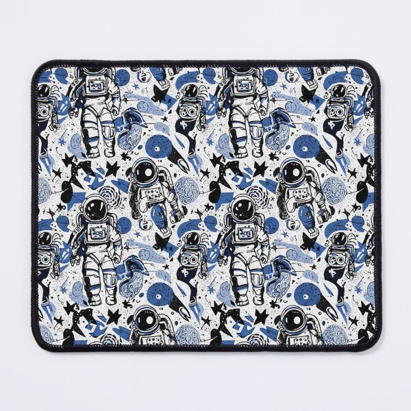 Item preview, Street Art Astronaut Galaxy Seamless Pattern Blue Space Graffiti designed and sold by KiwiRider.