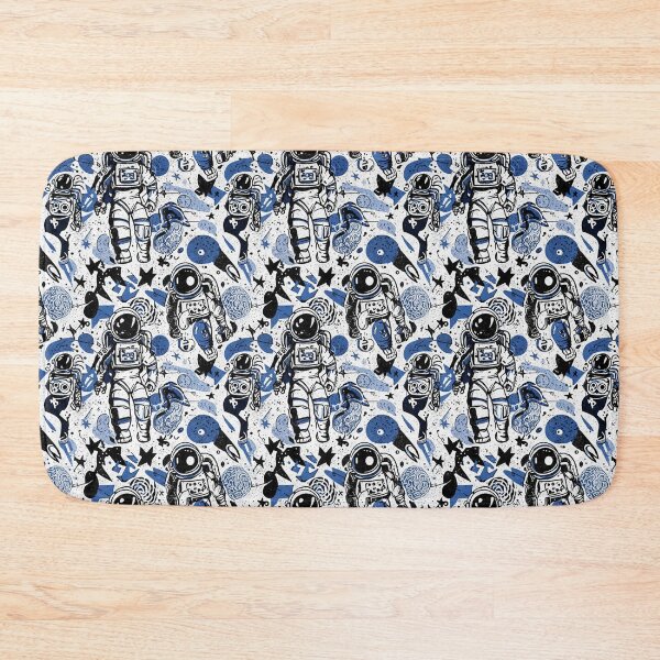 Item preview, Street Art Astronaut Galaxy Seamless Pattern Blue Space Graffiti designed and sold by KiwiRider.