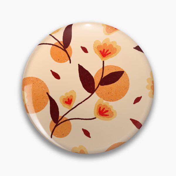 Item preview, Orange and brown retro floral pattern designed and sold by Home Cyn Home.