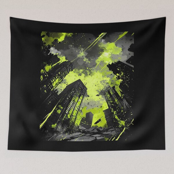 Item preview, Apocalyptic Cityscape with Green Hues designed and sold by 7She.