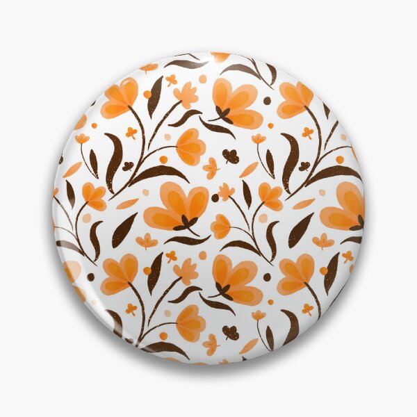 Item preview, Orange floral pattern designed and sold by Home Cyn Home.