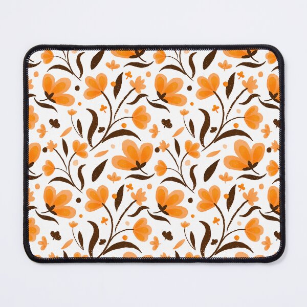 Item preview, Orange floral pattern designed and sold by Home Cyn Home.