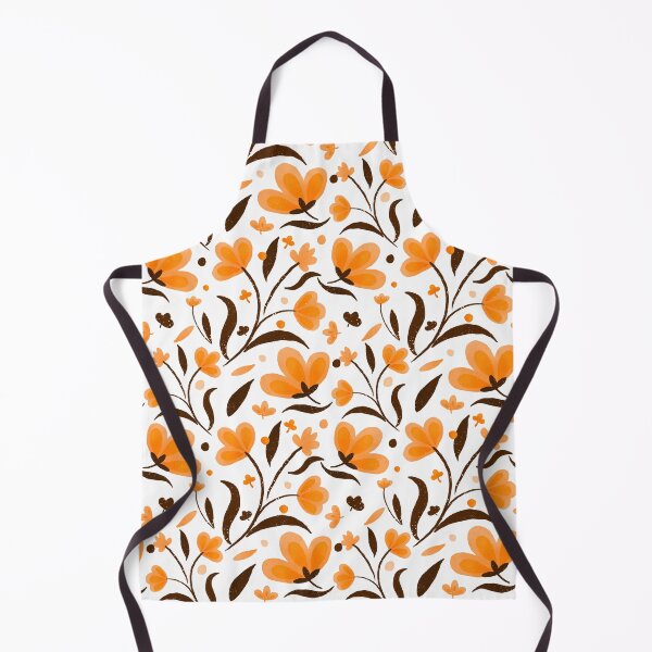 Item preview, Orange floral pattern designed and sold by Home Cyn Home.
